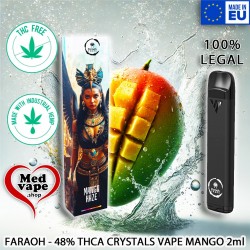 48% THCA CRYSTALS VAPE MANGO 2ml - FARAOH WEED VAPE LEGAL THC MARIJUANA ONLINE